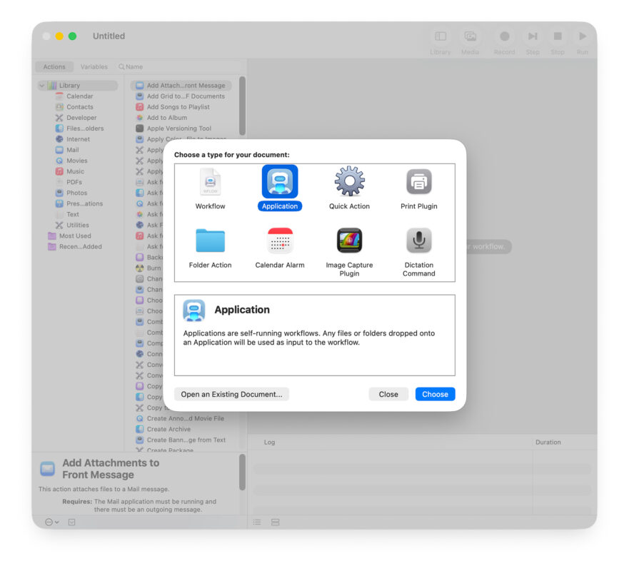 Cách Mở Automator Và Tạo Project Mới