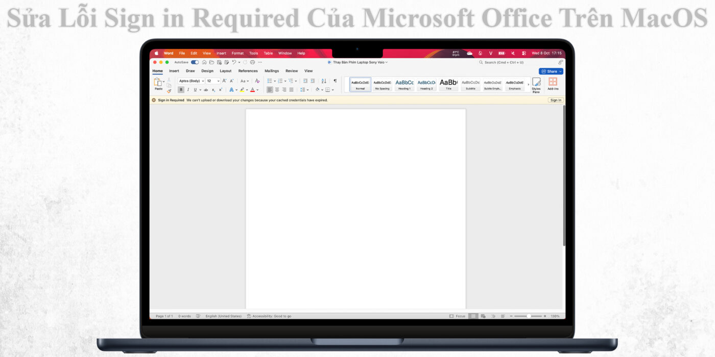 Sửa Lỗi Sign in Required Của Microsoft Office Trên macOS