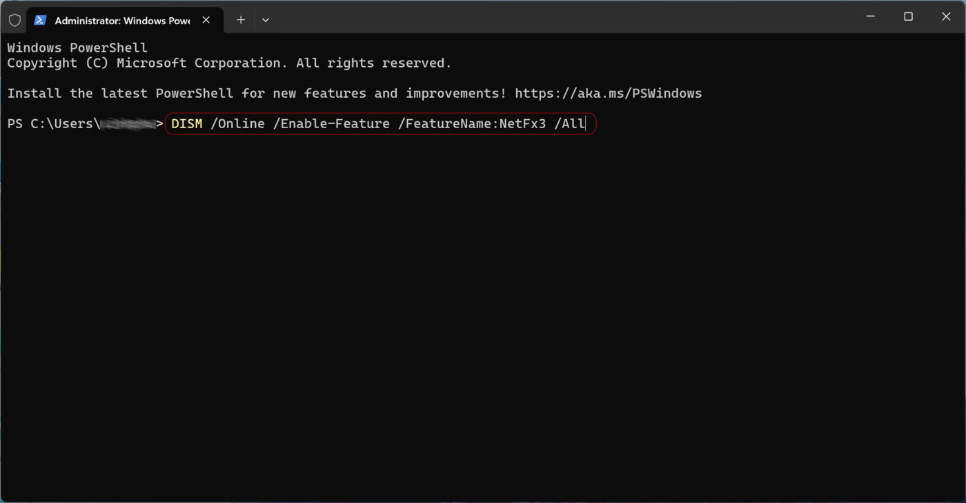 Cài .NET Framework 3.5 Bằng DISM