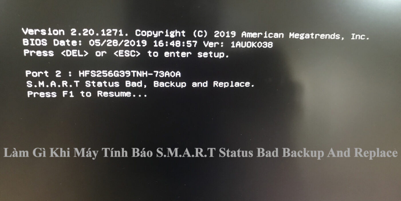 Làm Gì Khi Máy Tính Báo S.M.A.R.T Status Bad Backup And Replace