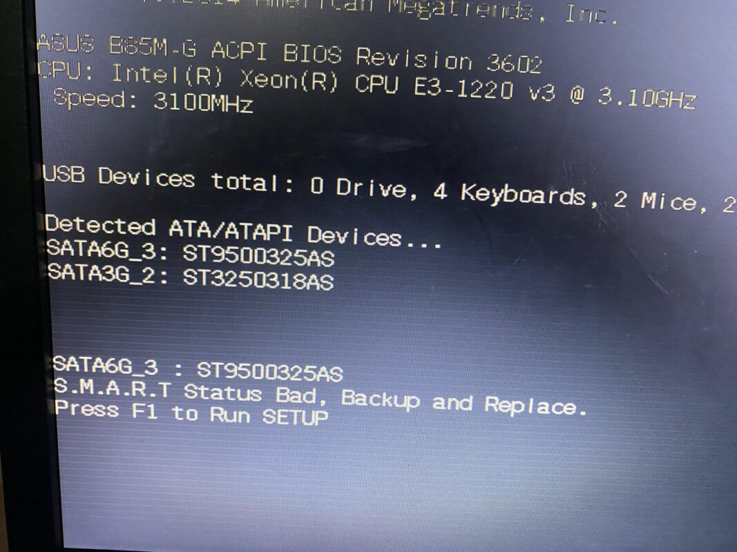 S.M.A.R.T Status Bad , Backup and Replace