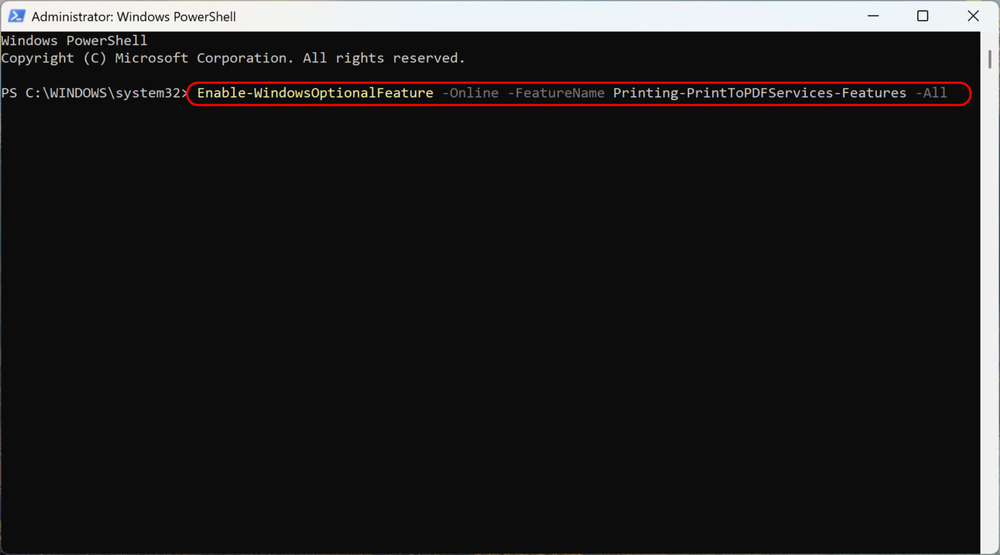Hướng Dẫn Cách Bật Microsoft Print To PDF Trên Windows 3 Cách Bật Microsoft Print To PDF Bằng PowerShell