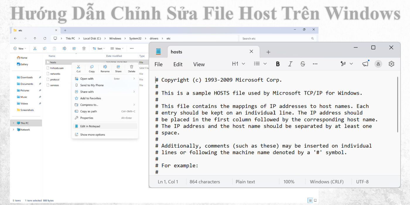Hướng Dẫn Chỉnh Sửa File Host Trên Windows 1 Hướng Dẫn Chỉnh Sửa File Host Trên Windows