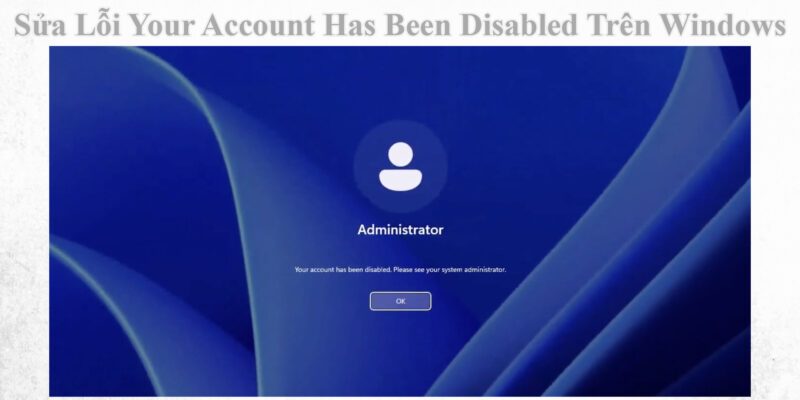 Sửa Lỗi Your Account Has Been Disabled Trên Windows