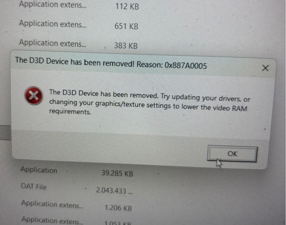 Sửa Lỗi The D3D Device Has Been Removed Trên Windows 2 The D3D Device Has Been Removed