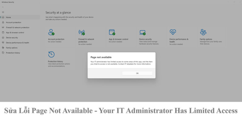 Sửa Lỗi Page Not Available - Your IT Administrator Has Limited Access