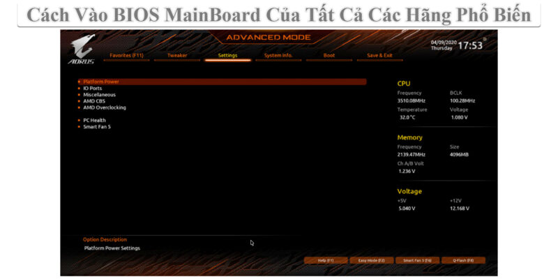Cách Vào BIOS MainBoard Của Tất Cả Các Hãng Phổ Biến